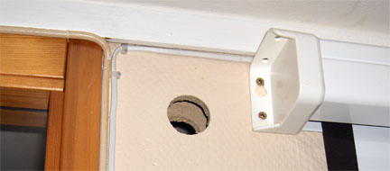 hole in wall for cables